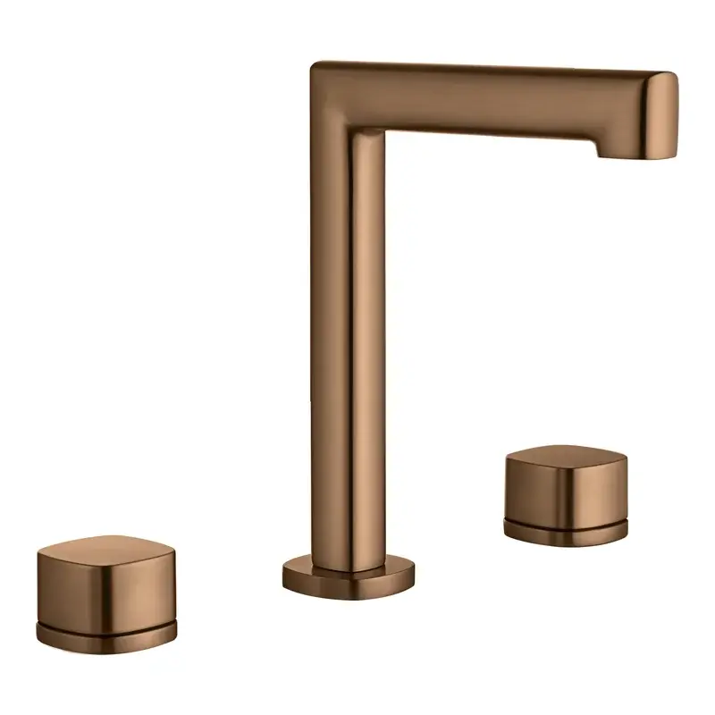 Lavabo bimando sobreencimera caño bajo Toscana oro rosa cepillado Imex