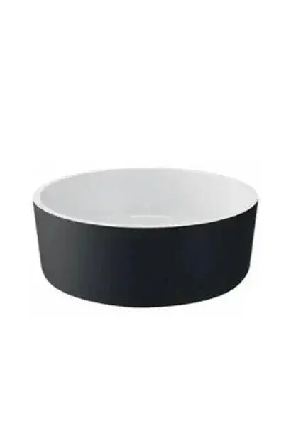 Lavabo Circular 45 cm Porcelana Negra Round Unisan