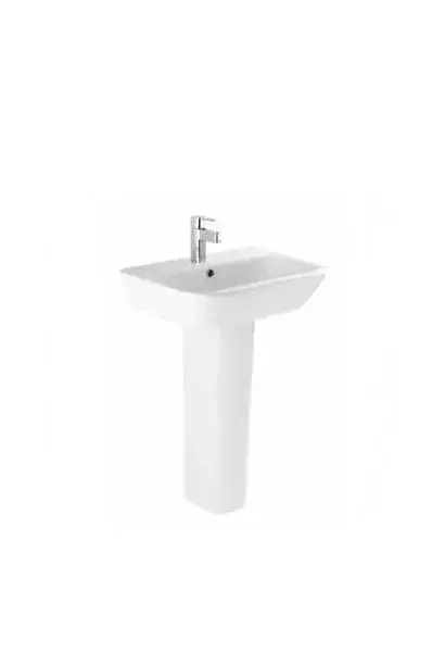 Lavabo con Pedestal 60 cm LOOK Unisan - Porcelana Blanca