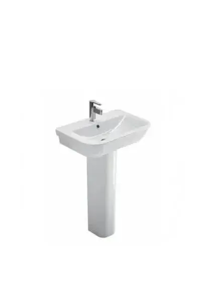 Lavabo con Pedestal 66 cm Porcelana Blanca LOOK Unisan