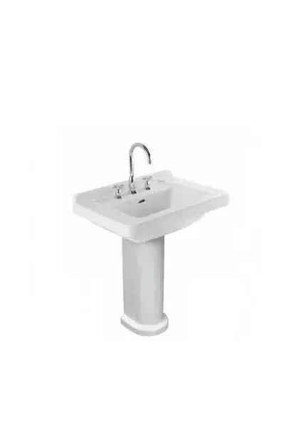 Lavabo con pedestal 68 cm Vitreous China Blanco Vintage Unisan