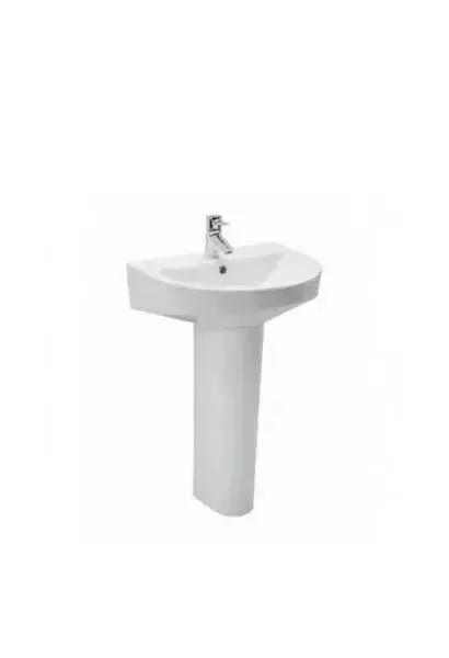Lavabo con Pedestal de Porcelana Blanca 56 cm Urby Unisan