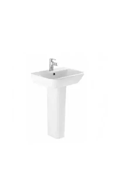 Lavabo con Pedestal LOOK Unisan 56 cm Porcelana Blanca