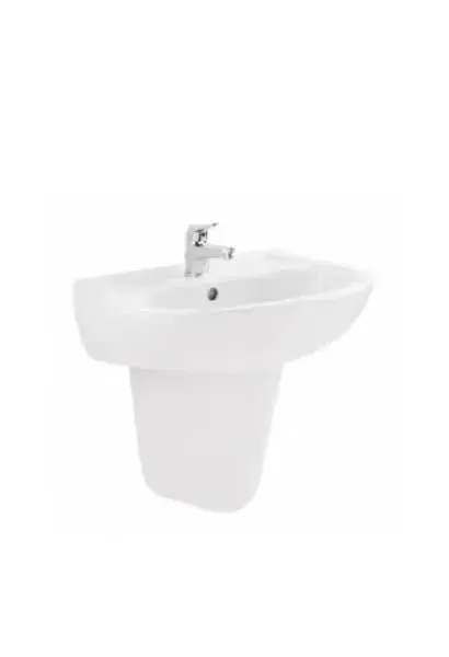 Lavabo con Semi Pedestal 55 cm CETUS Unisan - Porcelana Blanca