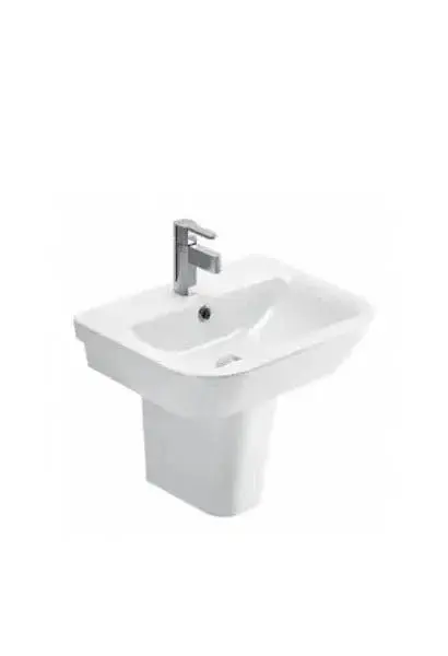 Lavabo con Semi Pedestal 66 cm Unisan – Porcelana Blanca