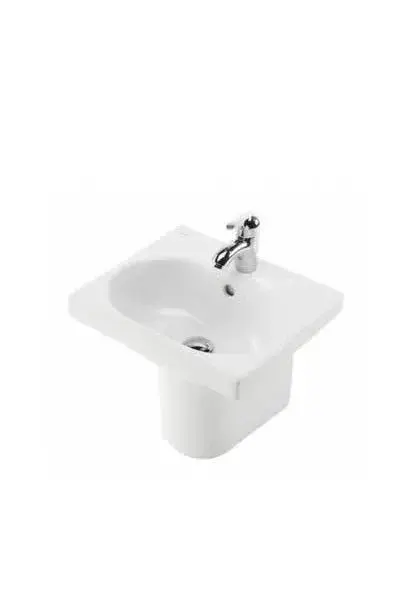 Lavabo con Semipedestal 43 cm WCKIDS Unisan - Porcelana Blanca Infantil