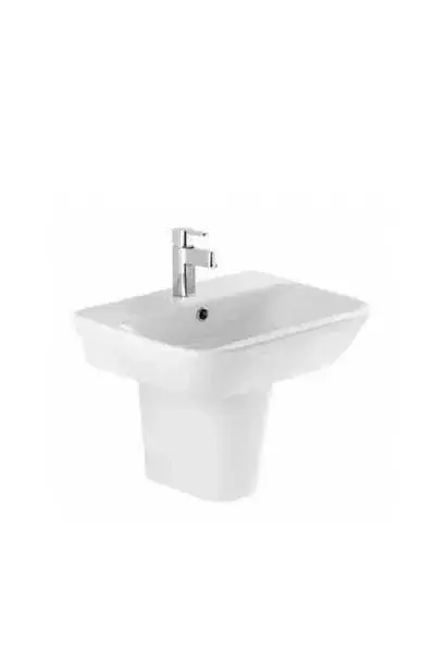 Lavabo con Semipedestal 56 cm Porcelana Blanco Unisan