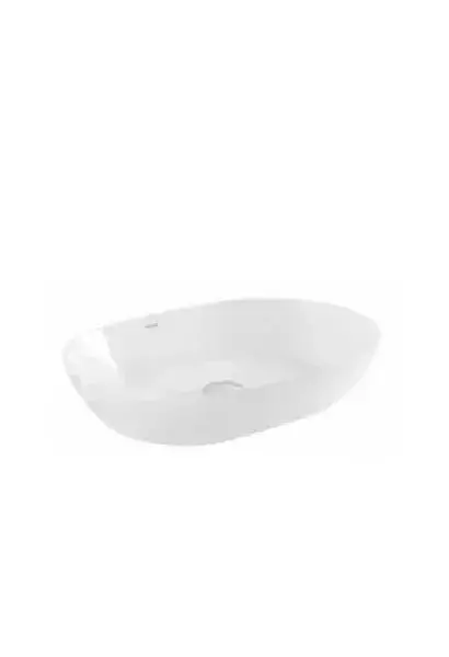 Lavabo de diseño ovalado de porcelana 60x42 cm color blanco Sanlife de Unisan