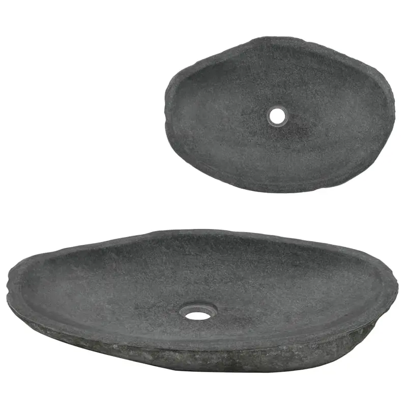 Lavabo de piedra de río ovalado 60-70 cm