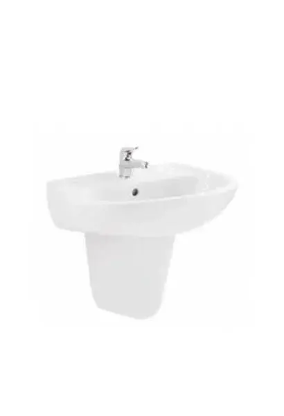 Lavabo de Porcelana con Semipedestal CETUS Unisan 60 cm Blanco