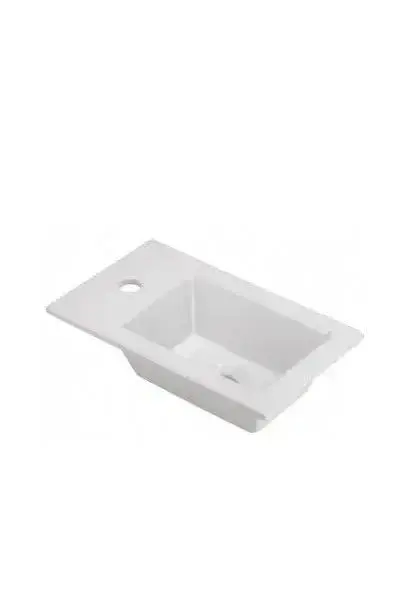Lavabo de Sobre Encimera ALICANTE Unisan - Blanco, 41,5x25 cm, Fijación Incluida