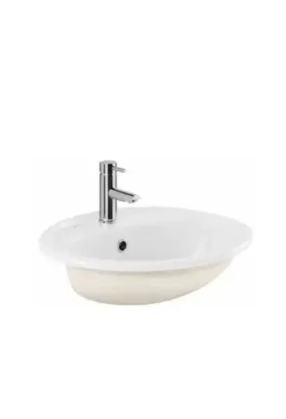 Lavabo Empotrado Circular Blanco Tejo Unisan con Kit de Fijación