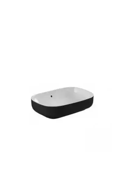 Lavabo Negro Sanibold Unisan – Sobre Encimera, Porcelana de Alta Calidad