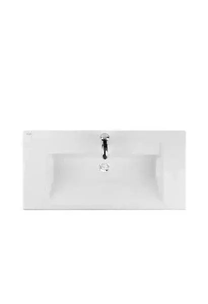 Lavabo Semi Encastrado 90 cm Blanco Unisan LINHA - Diseño Moderno