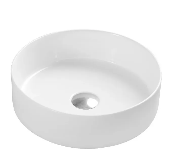 Lavabo sobreencimera blanco de cerámica de diseño moderno Spin 35 de Aquore