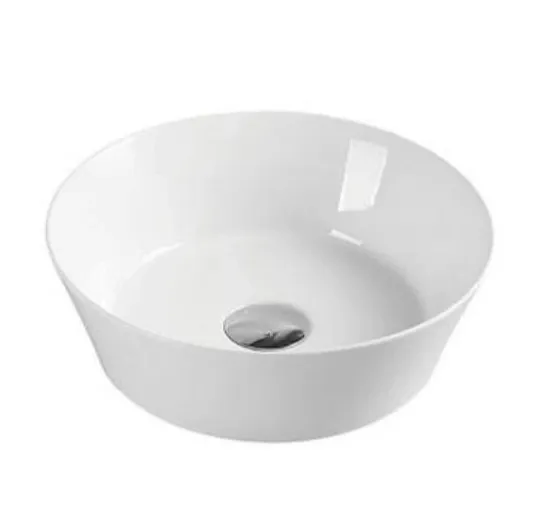Lavabo sobreencimera blanco redondo de cerámica Spin 36 B de Aquore