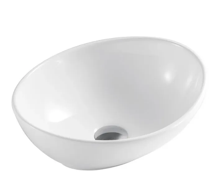 Lavabo sobreencimera olvado tipo bol de cerámica blanco borde fino compacto Boat 41 de Aquore