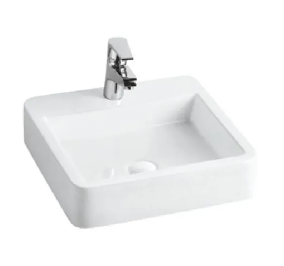 Lavabo suspendido blanco de cerámica KUBE de Aquore