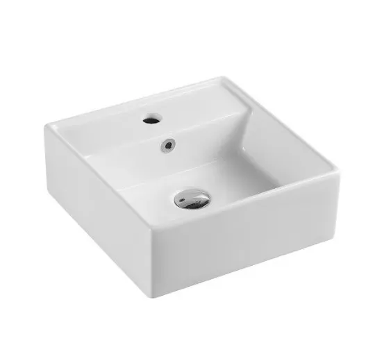 Lavabo suspendido blanco de cerámica Vento 41 M de Aquore
