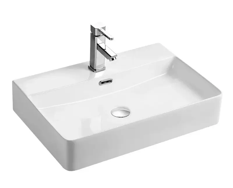 Lavabo suspendido blanco de cerámica Vento de Aquore