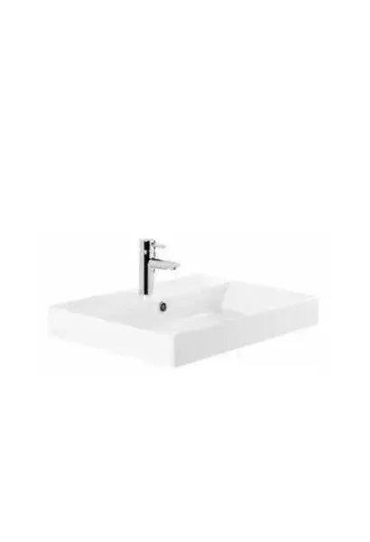 Lavabo Suspendido Rectangular Novelda Plus Unisan - Porcelana Blanca 60 cm