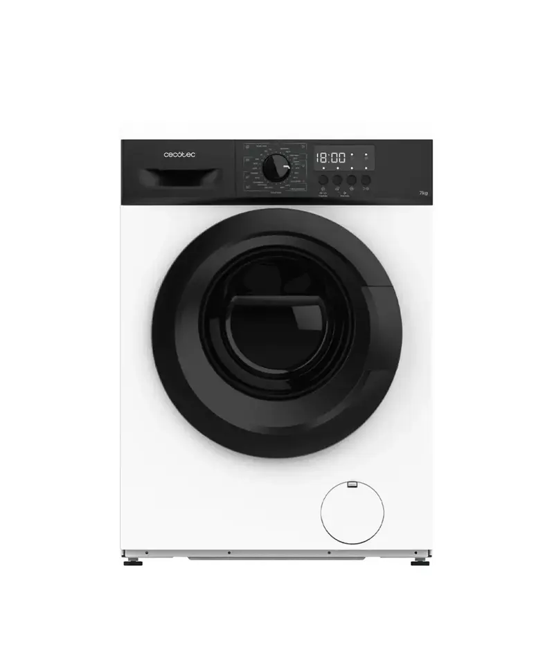 Lavadora 7kg 1200rpm con 23 programas, panel LED y funciones avanzadas para familias de Cecotec