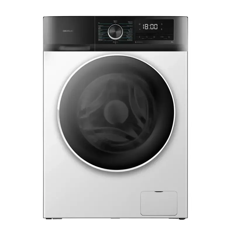 Lavadora 9 Kg Inverter Plus con Vapor y 16 Programas para Ahorro Energético de Cecotec