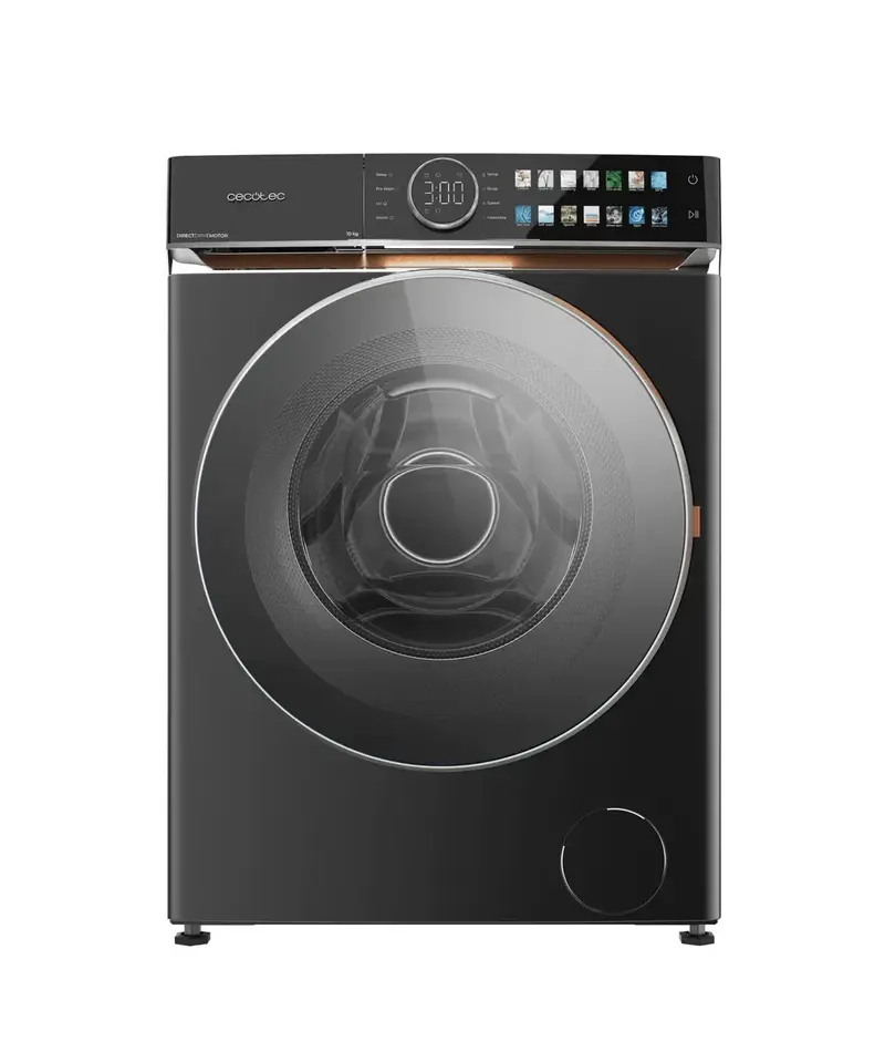 Lavadora Bolero DressCode 10980 de 10 kg color Steel motor Direct Drive 1400 rpm con pantalla FullColor y funciones avanzadas de Cecotec