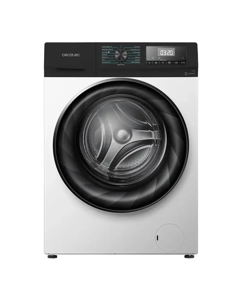 Lavadora Inverter 12Kg Clase A con SteamMax y Jet Wash para Lavados Eficientes de Cecotec