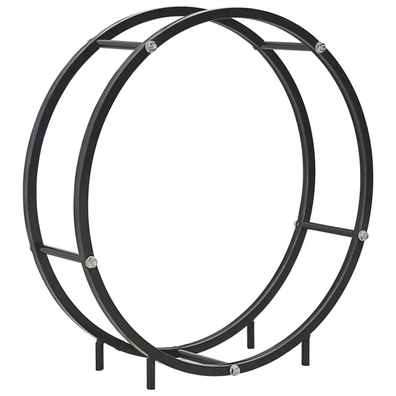 Leñero de acero negro 70x20x70 cm