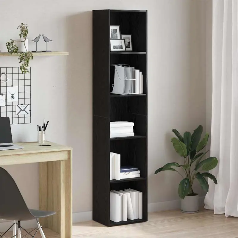 Librería de roble negro 40x30x189 cm Madera de ingeniería