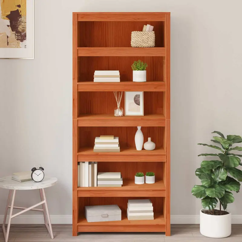 Librería Marrón cera 80 x 35 x 183 cm Madera de pino macizo