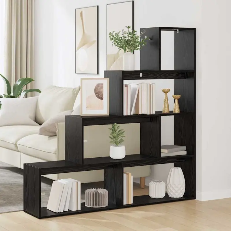Librería Separadora de Ambientes Roble Negro