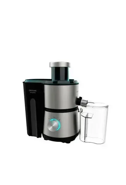 Licuadora de color negro para frutas y verduras con depósito de pulpa y jarra para zumo juice&fresh 400 titan de Cecotec