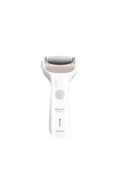 Lima Eléctrica para pies inalámbrica de diseño ergonómico con 2 rodillos y tapa protectora Bamba SkinCare Silky Cecotec