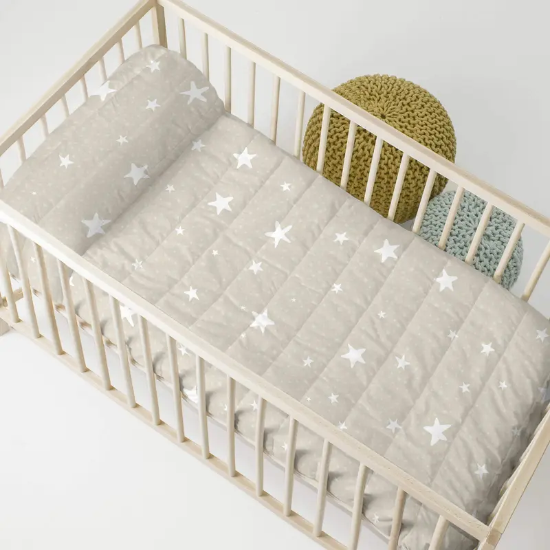 Little star beige Colcha Cuna (100x130 cm)