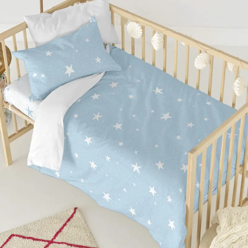 Little star Juego nórdico cuna 2 piezas Azul