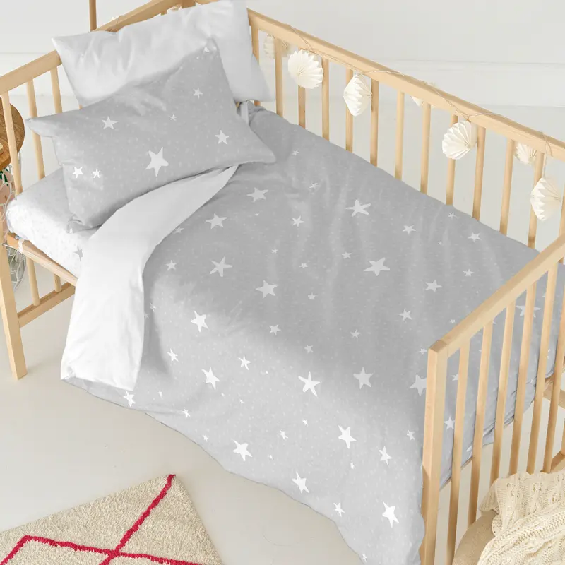Little star Juego nórdico cuna 2 piezas Gris