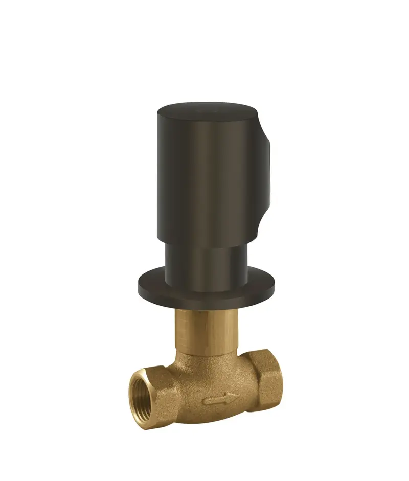 Llave de paso empotrada de rosca hembra con acabado negro bronce TRES