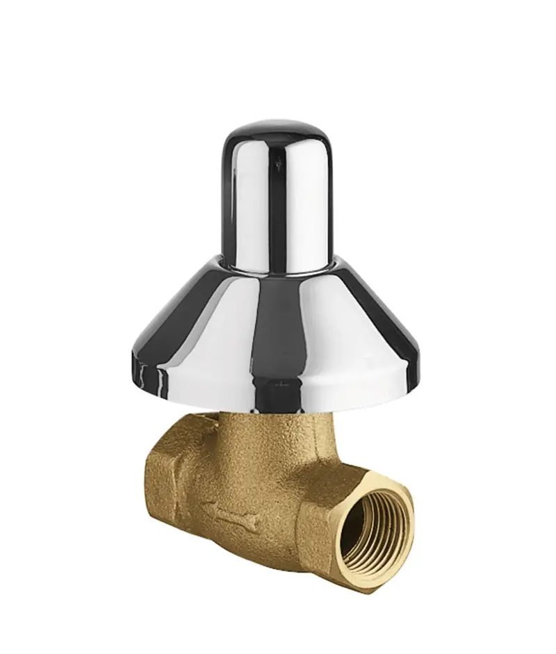 Llave de paso para empotrar a pared de agua fría con latón y acabado cromado Ese-23 Basic TRES