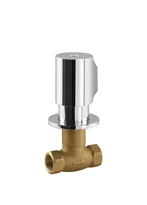 Llave de paso redonda para baño con acabado cromado Max Tres