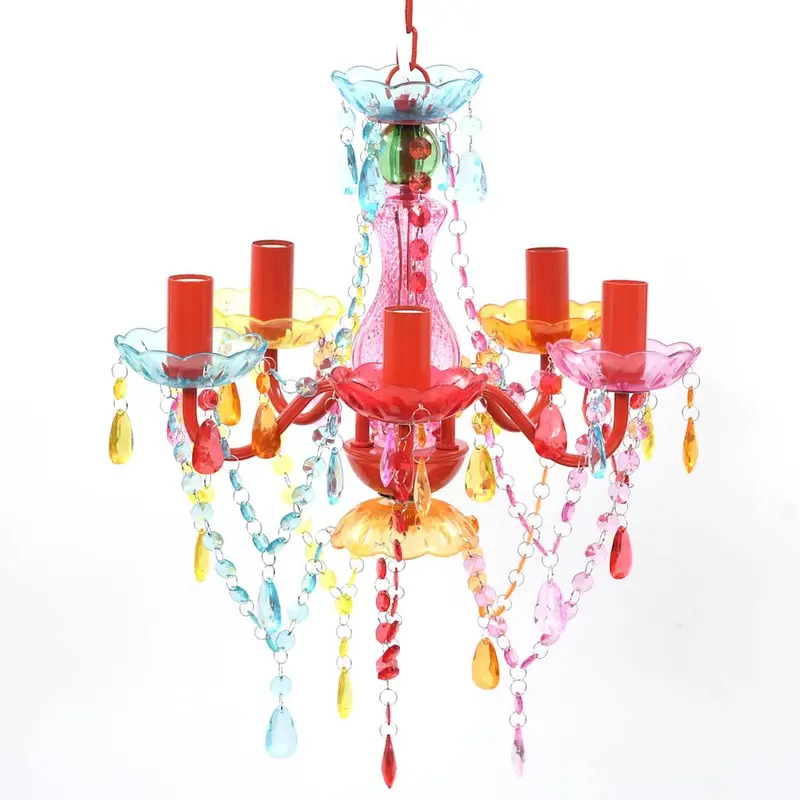 Luz de Cristal 5 Bombillas Multicolor