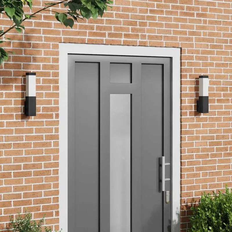 Luz de pared exterior 2 pcs Negro 10.5 x 6 x 33 cm