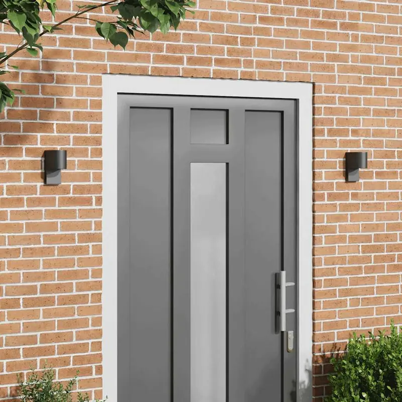 Luz de pared exterior 2 pcs Negro 12 x 7 x 15 cm