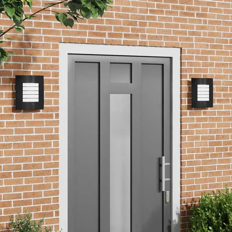 Luz de pared exterior 2 pcs Negro 23.5 x 9 x 26 cm