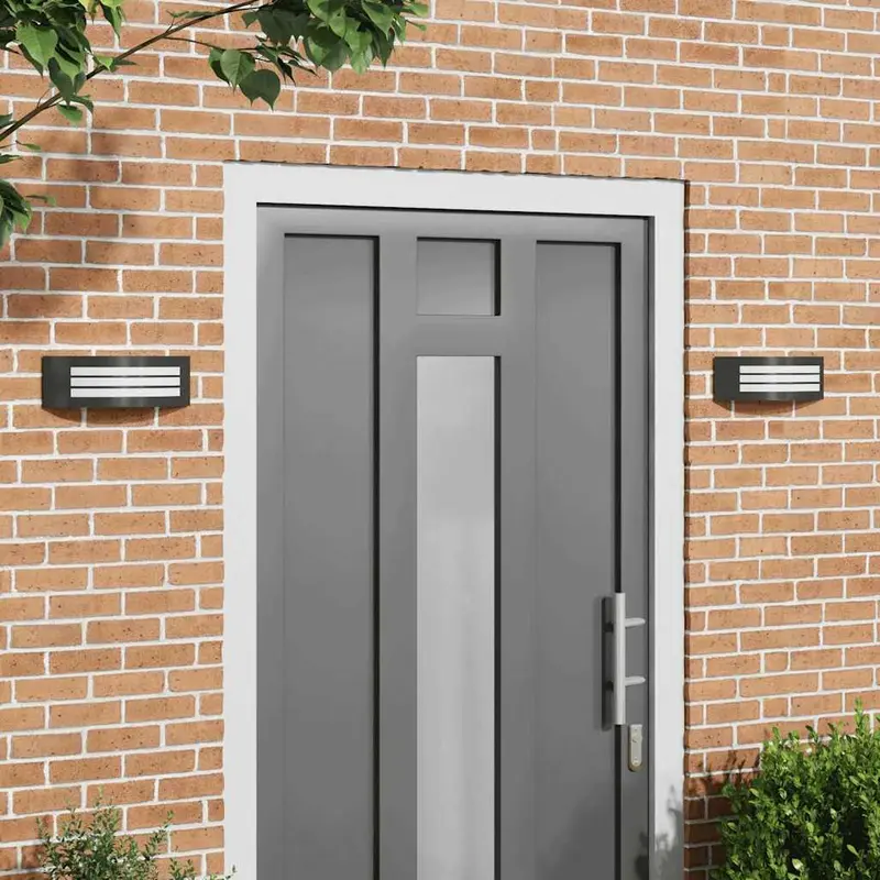 Luz de pared exterior 2 pcs Negro 32 x 10 x 10 cm