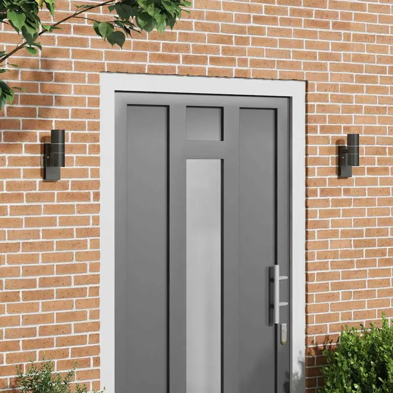 Luz de pared exterior 2 pcs Negro 7 x 10 x 22 cm