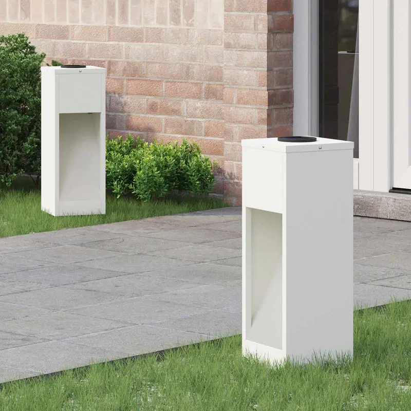 Luz de Sendero LED Solar 2 pcs Acero laminado en frío