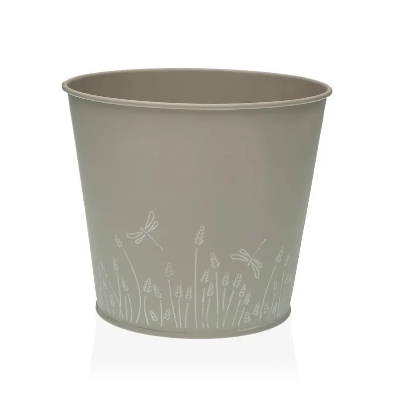 MACETA REDONDA ZINK L GREY