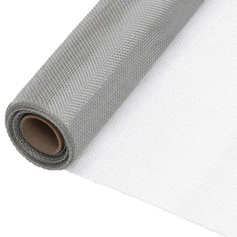Malla mosquitera de acero inoxidable plateada 100x2000 cm